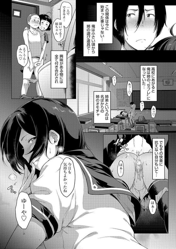 【エロ漫画】仕事をクビになり弟の部屋で職探しもせずオナニーばかりしているドスケベお姉さん...追い出そうとするがエッチに誘われると断れず流されてしまい興味のあったアナルを使わせてもらい近親中出し相姦【ばーるん:姉とオモチャ】