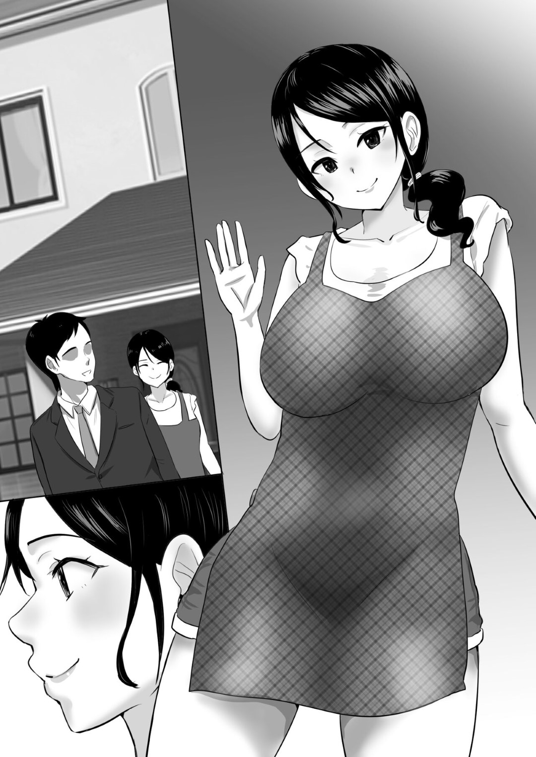 【エロ漫画】義父のセクハラに耐えながら新婚生活を送る巨乳新妻…義父が毎日風俗嬢を呼んでセックスしているため欲求不満が加速する！【むらむら村ソン：大っキライなセクハラ同居義父の絶倫チンポでNTR アナタ‥ごめんね】