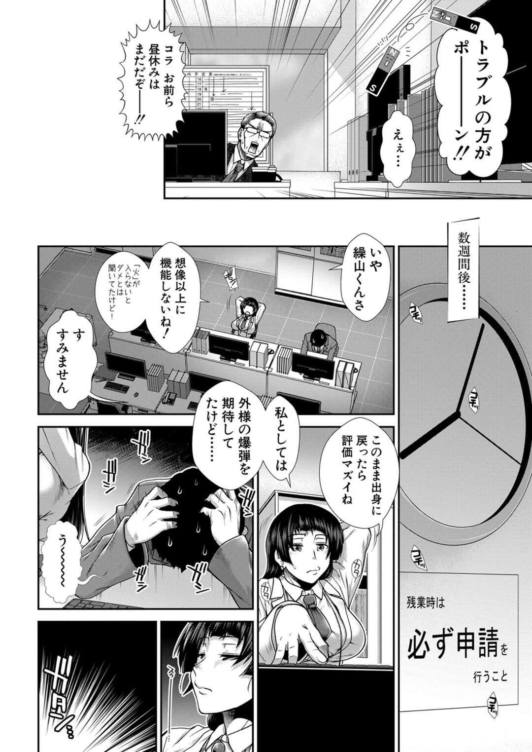 【エロ漫画】尻で誘惑しちゃうエロかわいいOL…逆レイプにイチャイチャとトロ顔に筆下ろししちゃう！【有賀冬：尻白】